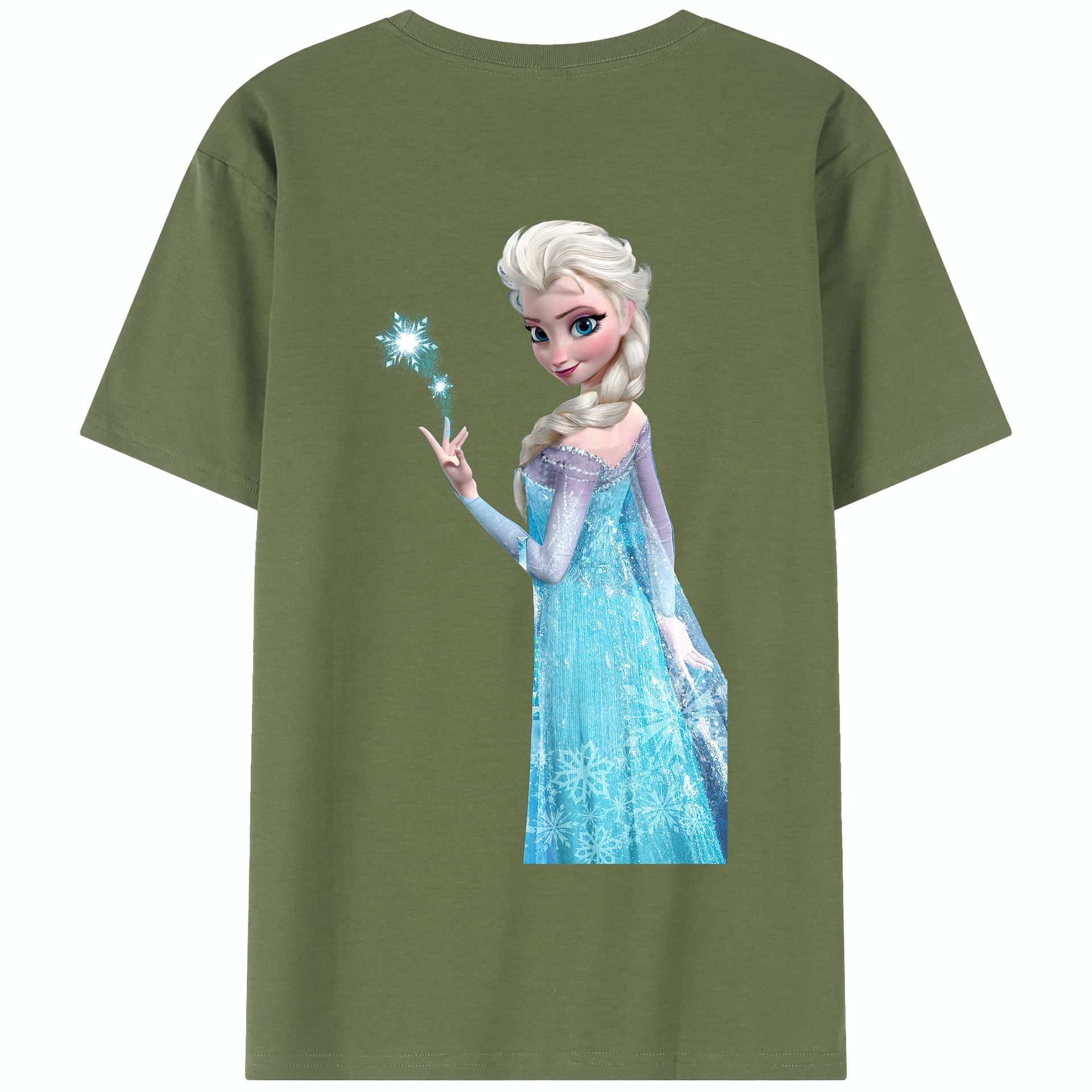 （画像用） アナと雪の女王 アンナ エルサ Frozen Anna Elsa 綿100％半袖Tシャツ（背面プリント）